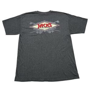 Y2K Jacks Surfboards Shirt Mens large Gray / Red Outdoors Surfer Surfing Retro